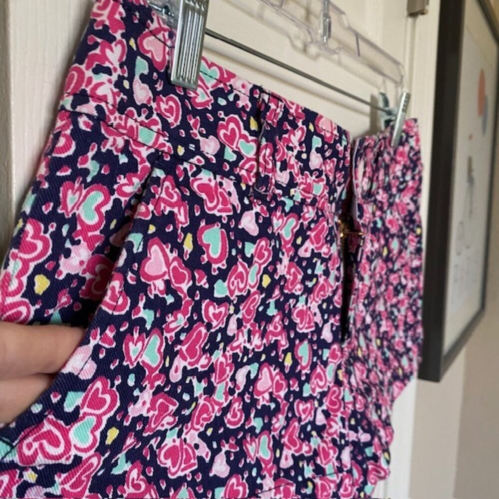Lilly Pulitzer Candy Heart Print Walsh Hot‎ Pants Shorts 3" Women's Size 2 - Picture 7 of 9